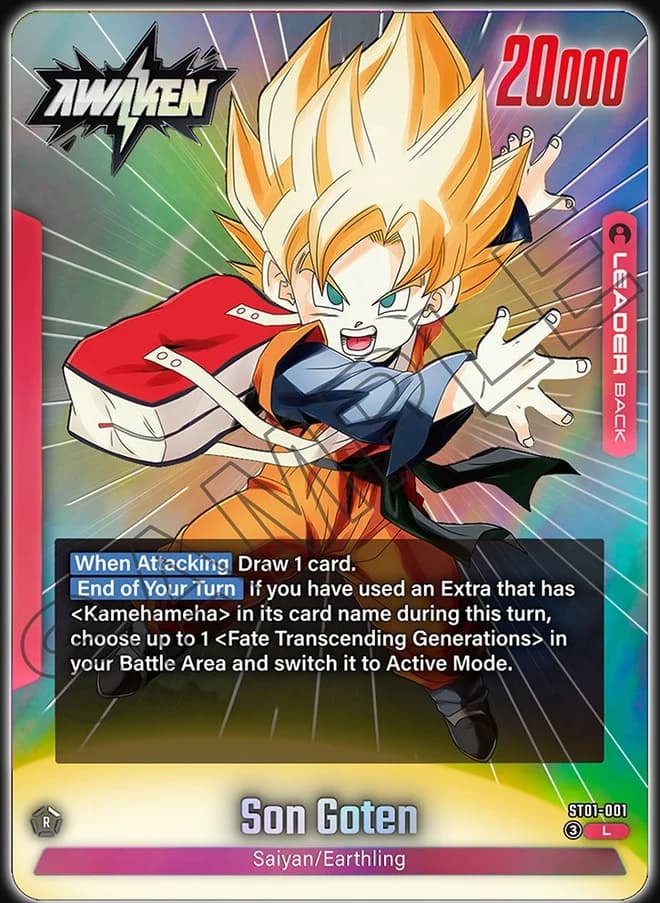 Son Goten ST01-001 Red leader card, awakened side