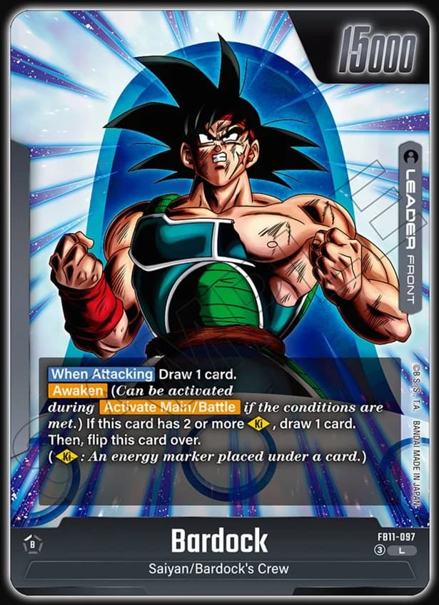 Bardock FB11-097 Black leader card, front