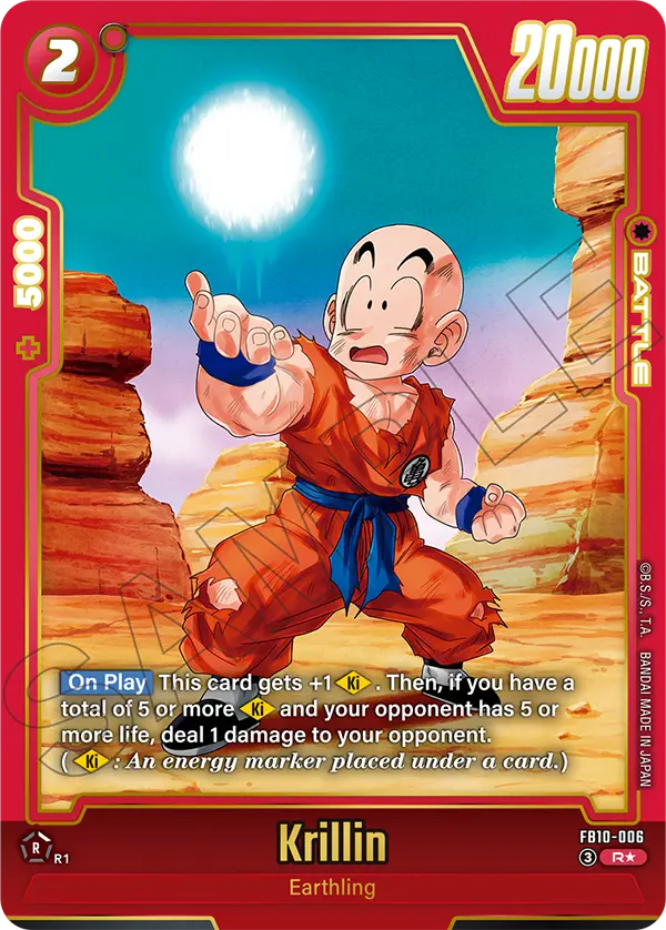 Krillin red rare alternate art Spirit Bomb card from Cross Force