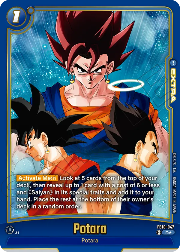 Vegito Potara blue alternate art card from Cross Force